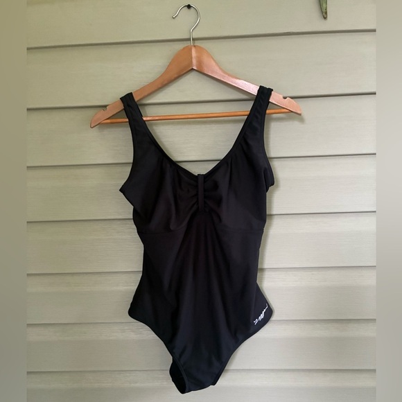 ZOGGS supportive Marley scoopback one piece swimsuit black bathing suit EUC sz L - Picture 4 of 13